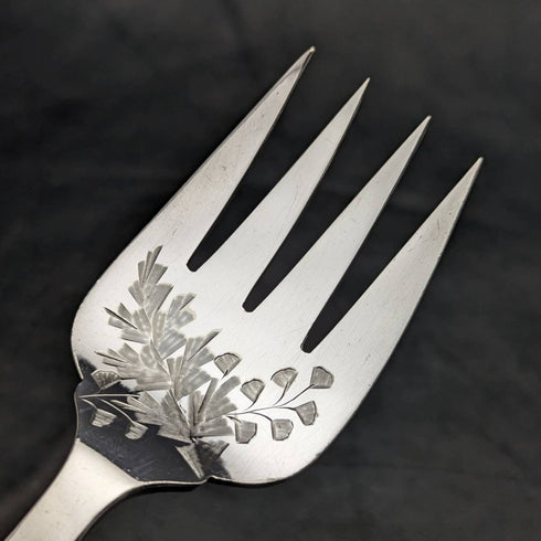 Around 1900 British antique silver plate fish server set